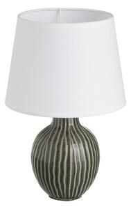 Sötétzöld kerámia asztali lámpa textil búrával (magasság 28 cm) – Casa Selección