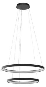 ICONIC CCT LED csillár, fekete, 78 és 58 cm gyűrűvel