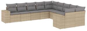 VidaXL Polyrattan Kerti Ülőgarnitúra - Bézs - 10 részes