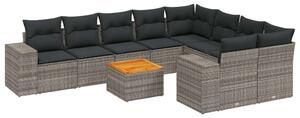 VidaXL Polyrattan Kerti Ülőgarnitúra - 10 részes - Szürke