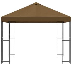 VidaXL Pavilon 3 x 3 m Tópszínű Poliészter és acél 190 gsm