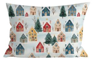 Pamut párnahuzat WINTER VILLAGE 50x70 cm, színes
