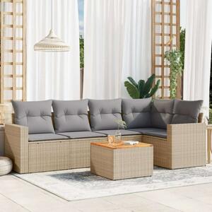 VidaXL Polyrattan Kerti Ülőgarnitúra - 6 részes, Bézs