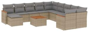 VidaXL Polyrattan Kerti Ülőgarnitúra - 12 részes - Bézs