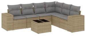 VidaXL Polyrattan Kerti Ülőgarnitúra - 7 részes - Bézs