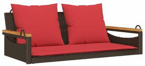 VidaXL barna polyrattan hintapad párnákkal 109 x 62 x 40 cm