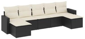 VidaXL Polyrattan Kerti Ülőgarnitúra - 7 részes - Fekete