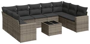 VidaXL Polyrattan Kerti Ülőgarnitúra - 10 részes - Szürke