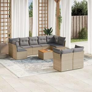 VidaXL Polyrattan Kerti Ülőgarnitúra - 10 részes - Bézs