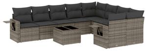 VidaXL Polyrattan Kerti Ülőgarnitúra - 10 részes - Szürke