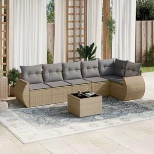 VidaXL Polyrattan Kerti Ülőgarnitúra - 7 részes - Bézs