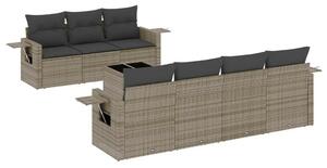 VidaXL Polyrattan Kerti Ülőgarnitúra - 8 részes - Szürke