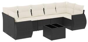 VidaXL Polyrattan Kerti Ülőgarnitúra - 8 részes - Fekete