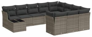 VidaXL Polyrattan Kerti Ülőgarnitúra - 11 részes - Szürke