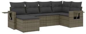 VidaXL Polyrattan Kerti Ülőgarnitúra - 6 részes - Szürke