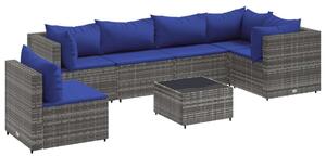 VidaXL Polyrattan Kerti Ülőgarnitúra - 7 részes, Szürke