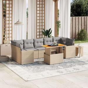 VidaXL Polyrattan Kerti Ülőgarnitúra - 8 részes, Bézs
