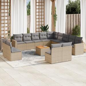 VidaXL Polyrattan Kerti Ülőgarnitúra - 14 részes - Bézs