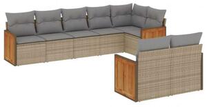 VidaXL Polyrattan Kerti Ülőgarnitúra - 8 részes - Bézs
