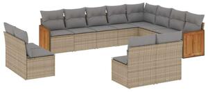 VidaXL Polyrattan Kerti Ülőgarnitúra - 12 részes - Bézs