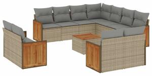 VidaXL Polyrattan Kerti Ülőgarnitúra - 12 részes - Bézs