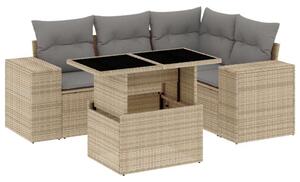 VidaXL Polyrattan Kerti Ülőgarnitúra - 5 részes - Bézs