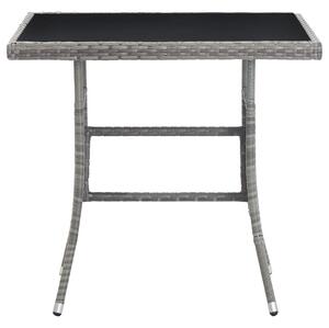 VidaXL szürke polyrattan kerti asztal 80 x 80 x 74 cm