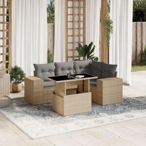 VidaXL Polyrattan Kerti Ülőgarnitúra - 5 részes - Bézs
