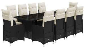 VidaXL Polyrattan Kerti Bútor - 11 részes Bisztró készlet