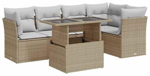 VidaXL Polyrattan Kerti Ülőgarnitúra - 6 részes - Bézs