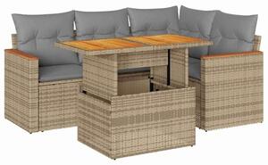 VidaXL Polyrattan Kerti Ülőgarnitúra - 5 részes, Bézs