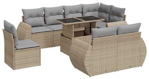 VidaXL Polyrattan Kerti Ülőgarnitúra - 9 részes - Bézs