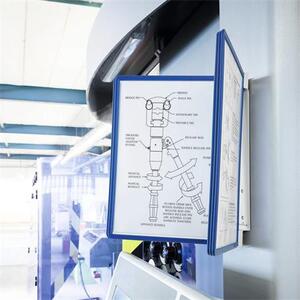 Bemutatótábla tartó, fali, mágneses, 5 db bemutatótáblával, DURABLE VARIO&reg; 5 MAGNET, sötétkék (DB591407)
