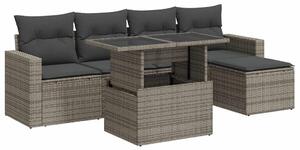 VidaXL Polyrattan Kerti Ülőgarnitúra - 6 részes - Szürke