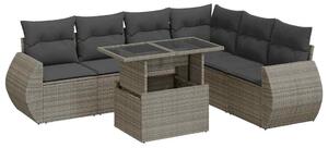 VidaXL Polyrattan Kerti Ülőgarnitúra - 7 részes - Szürke