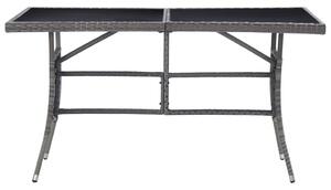 VidaXL szürke polyrattan kerti asztal 140 x 80 x 74 cm