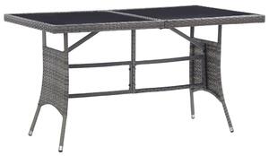 VidaXL szürke polyrattan kerti asztal 140 x 80 x 74 cm