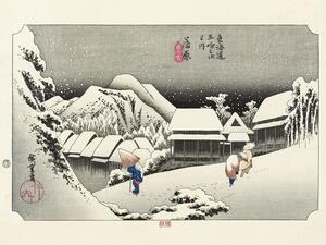 Művészeti nyomat Hokusai - Kanbara Night Snow, Utagawa Hiroshige, (40 x 30 cm)