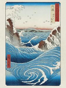 Hokusai - Naruto Whirlpool Festmény reprodukció, Utagawa Hiroshige, (30 x 40 cm)