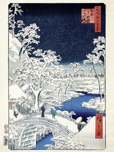 Meguro dobhíd és Sunset Hill Festmény reprodukció, Utagawa Hiroshige, (30 x 40 cm)