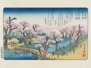 Hokusai - Evening Glow At Koganei Border Festmény reprodukció, Utagawa Hiroshige, (40 x 30 cm)