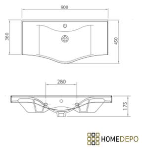 HD LEDA 90 cm széles álló fürdőszobai mosdószekrény króm kiegészítőkkel, íves kerámia mosdóval és soft close ajtókkal és LED okostükörrel