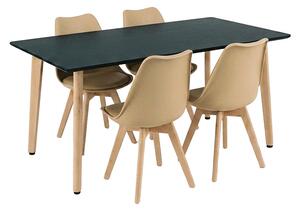 Silla 150 4+1 étkező garnitúra fekete-bézs