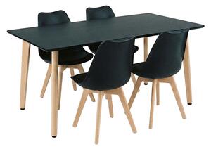 Silla 150 4+1 étkező garnitúra fekete-fekete