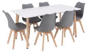 Silla 150 6+1 étkező garnitúra fehér-szürke