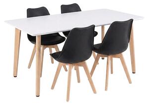 Silla 150 4+1 étkező garnitúra fehér-fekete