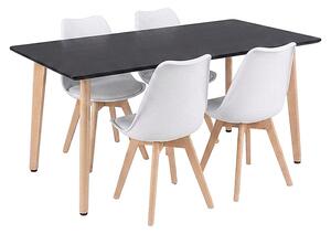 Silla 150 4+1 étkező garnitúra fekete-fehér