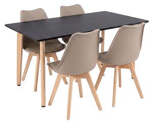 Silla 120 4+1 étkező garnitúra fekete-bézs