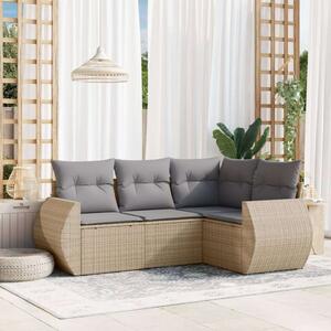 VidaXL Polyrattan Kerti Ülőgarnitúra - 4 részes - Bézs