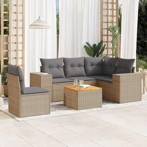 VidaXL Polyrattan Kerti Ülőgarnitúra - 6 részes - Bézs